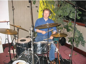 Peter drumming